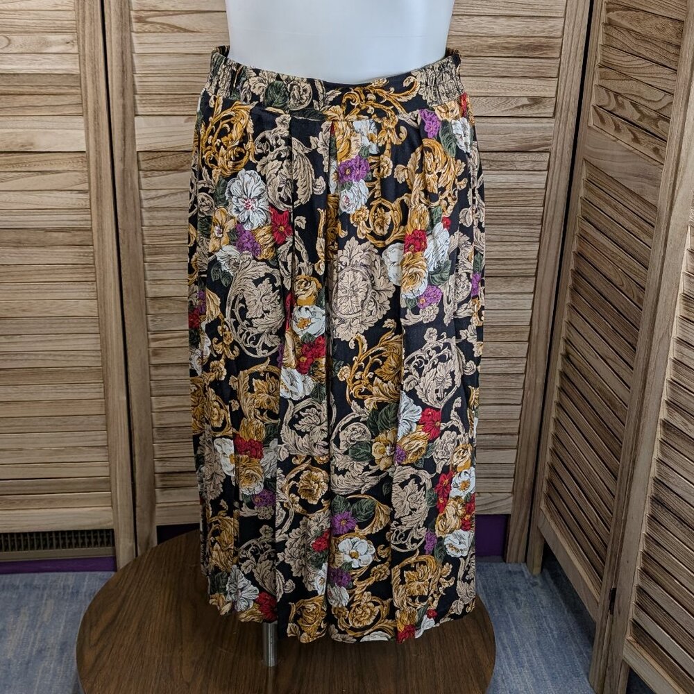 Maggie Mcnaughton VINTAGE Floral Patterned Midi Skirt Size 18W